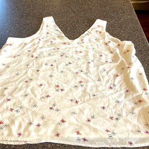 White loose fitting dressy tank top